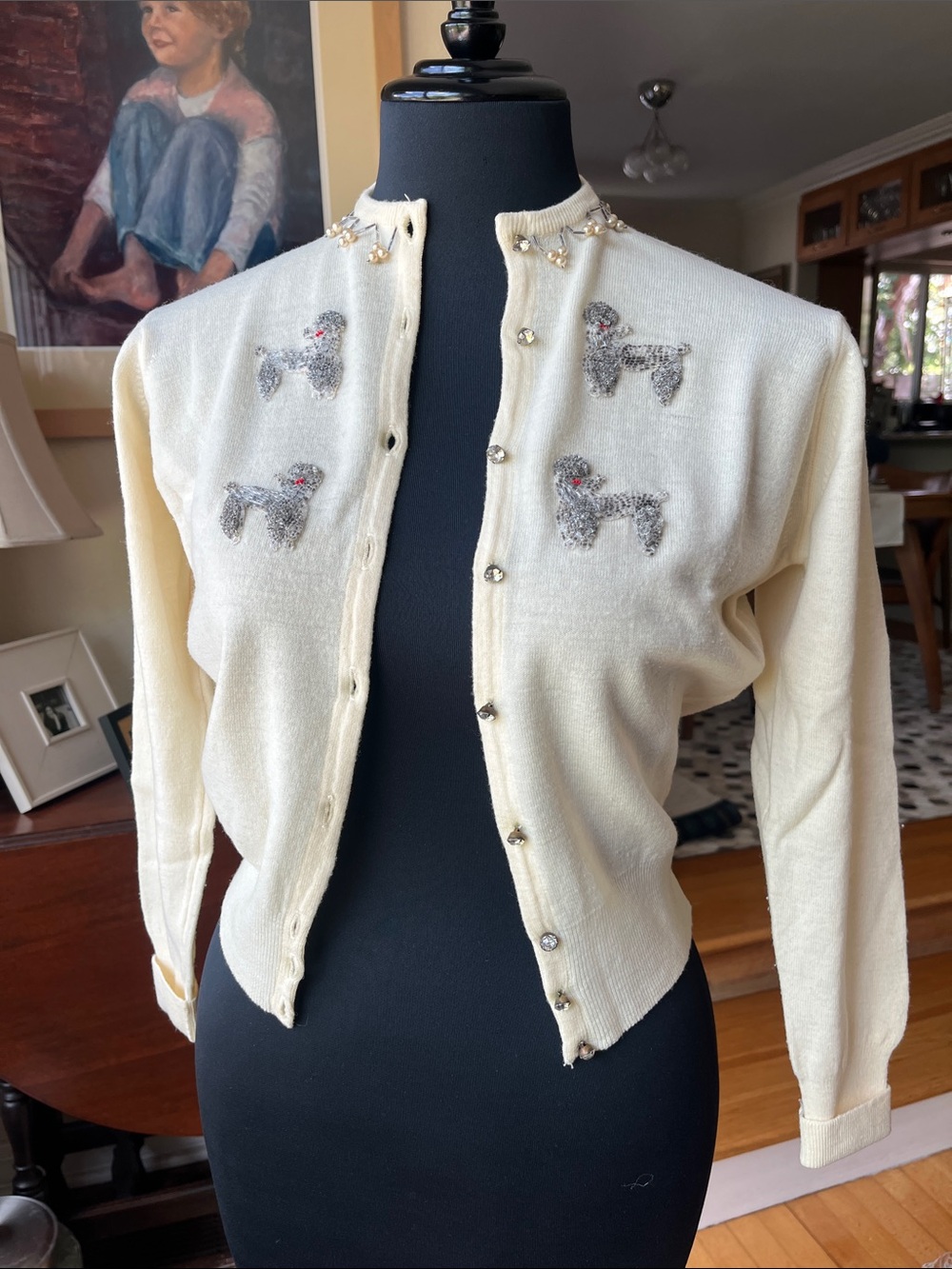 Lady Charme Originals, vintage poodle sweater, 40